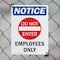 Signmission Employees Only OSHA Notice Sign, Plastic, 7in W x 10in L, 2PK OS-2PACK-NS-P-710-V-12005 - alternate 5